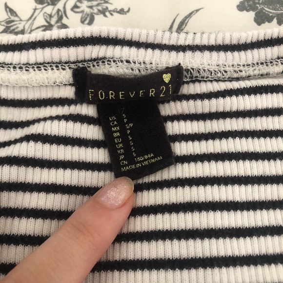 Striped Black and White Bodycon Mini Dress. - Picture 2 of 2